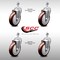 Service Caster 5 Inch SS Maroon Polyurethane Wheel Swivel 1/2 Inch Threaded Stem Caster Set SCC SCC-SSTS20S514-PPUB-MRN-121315-4 - alternate 3